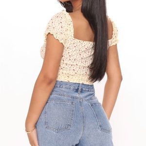 Divine Feminine Floral Top - Yellow - Fashion Nova Small New
